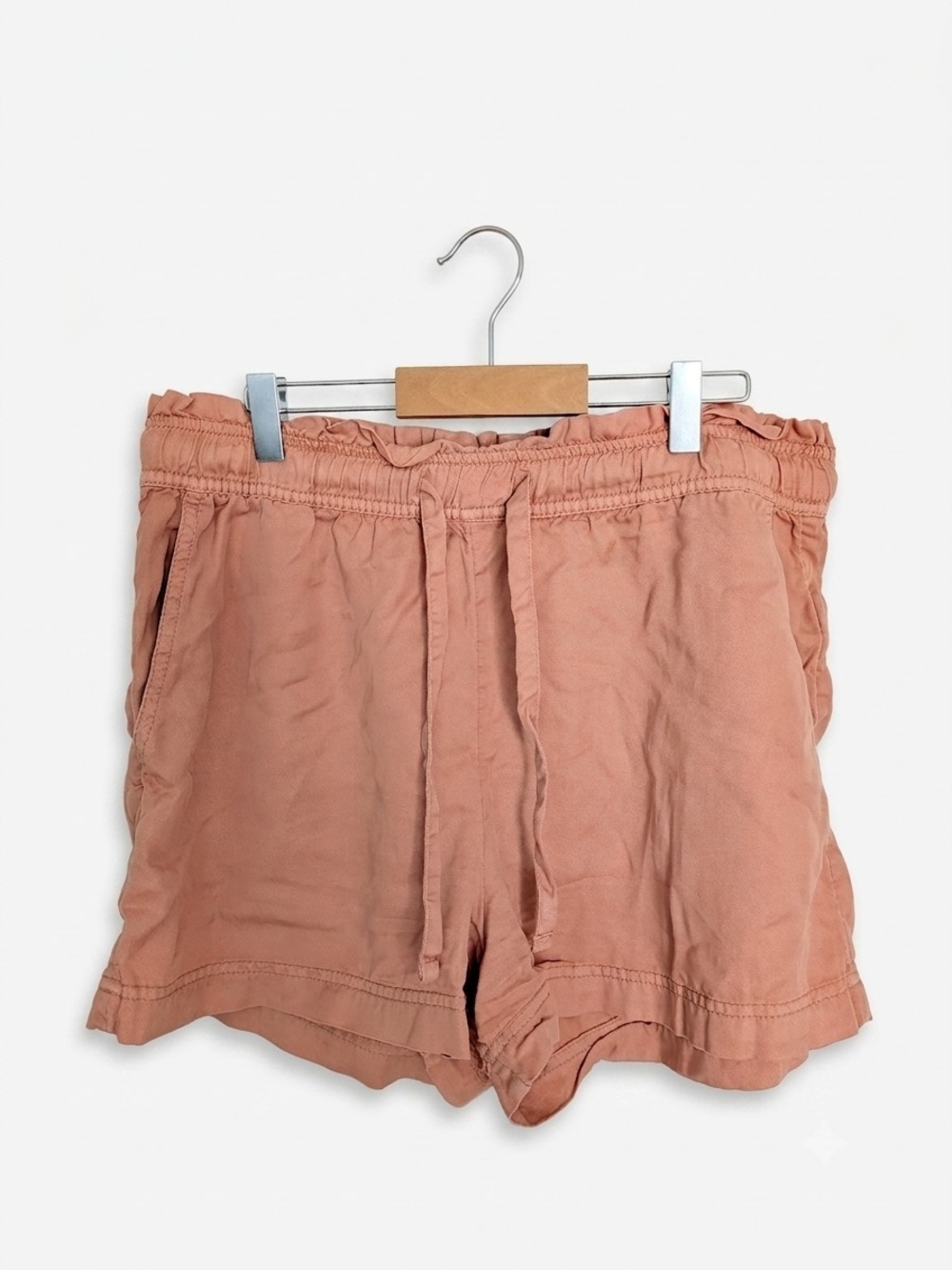 C&C California Dusty Rose Cotton Paperbag Shorts L